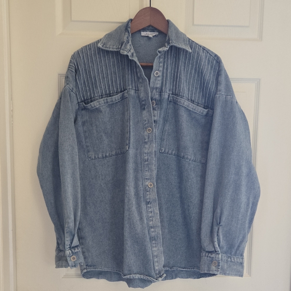 Light Wash Denim Button-Up Shirt